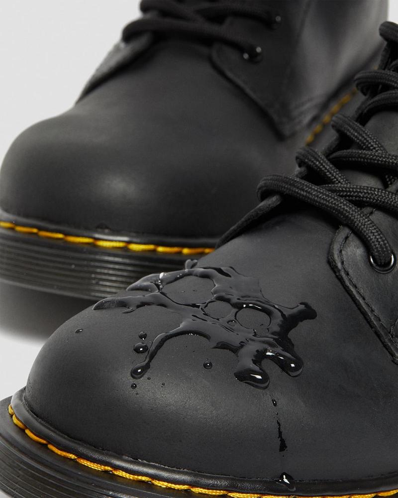 Black Kids' Dr Martens Youth 1460 Waterproof Leather Casual Boots | CA 665BEX